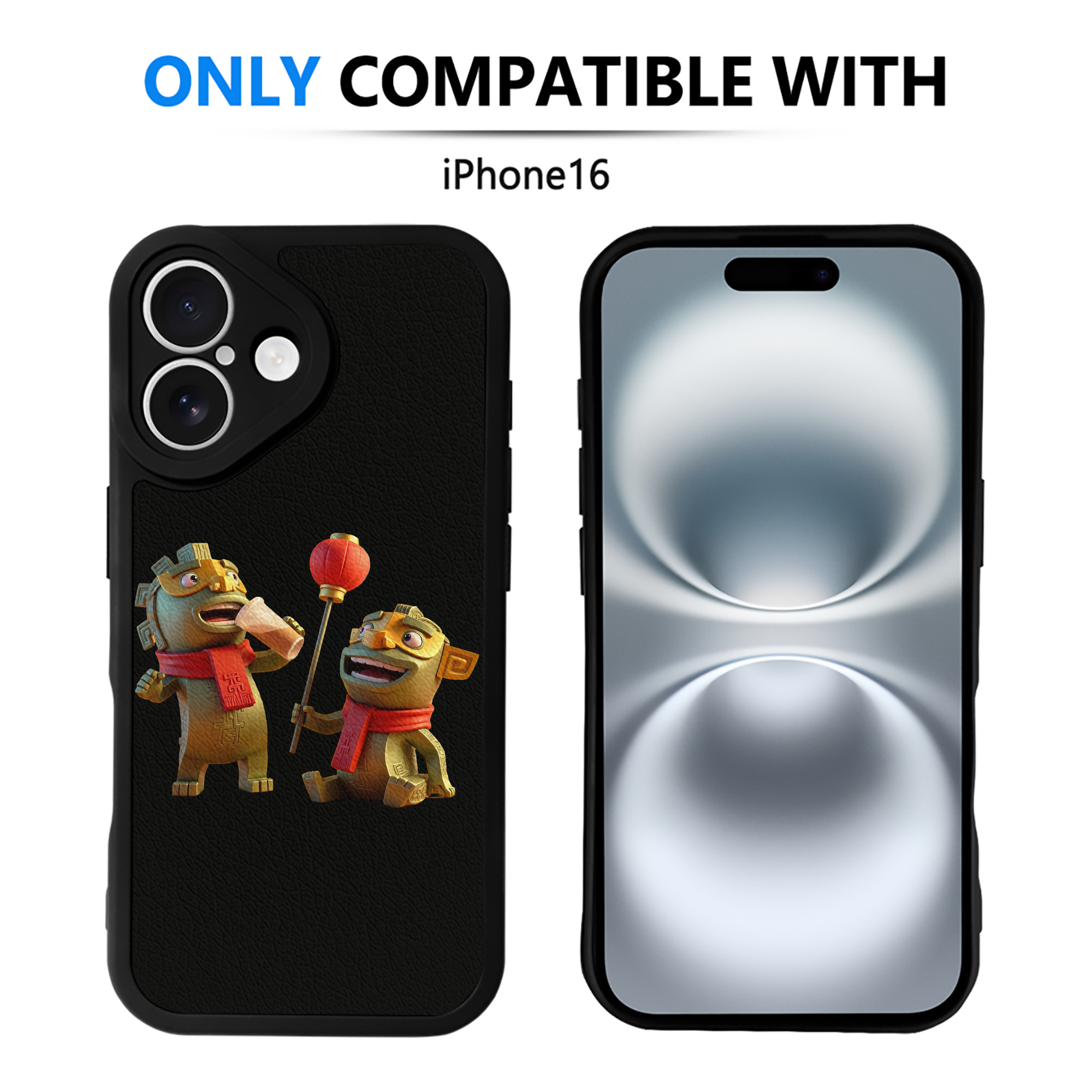 （画像用） Ne Zha 2 ナタ 魔童の大暴れ 【iPhone 16シリーズ対応】シリコンスマホケース（レザー調） 材質：シリコン